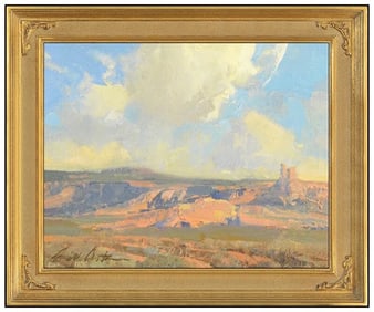 Bill Anton Original Painting Oil On Board Signed Western Landscape Authentic Art