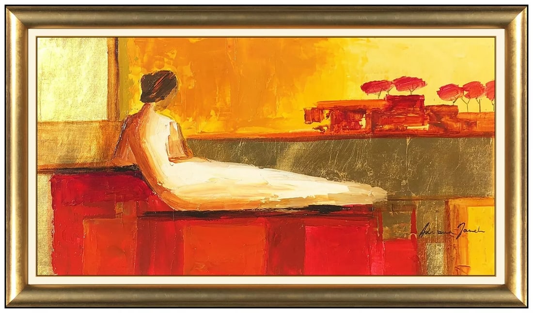 Adriana Naveh Large Original Painting On Board Female Portrait Framed Signed Art (1 of 5)