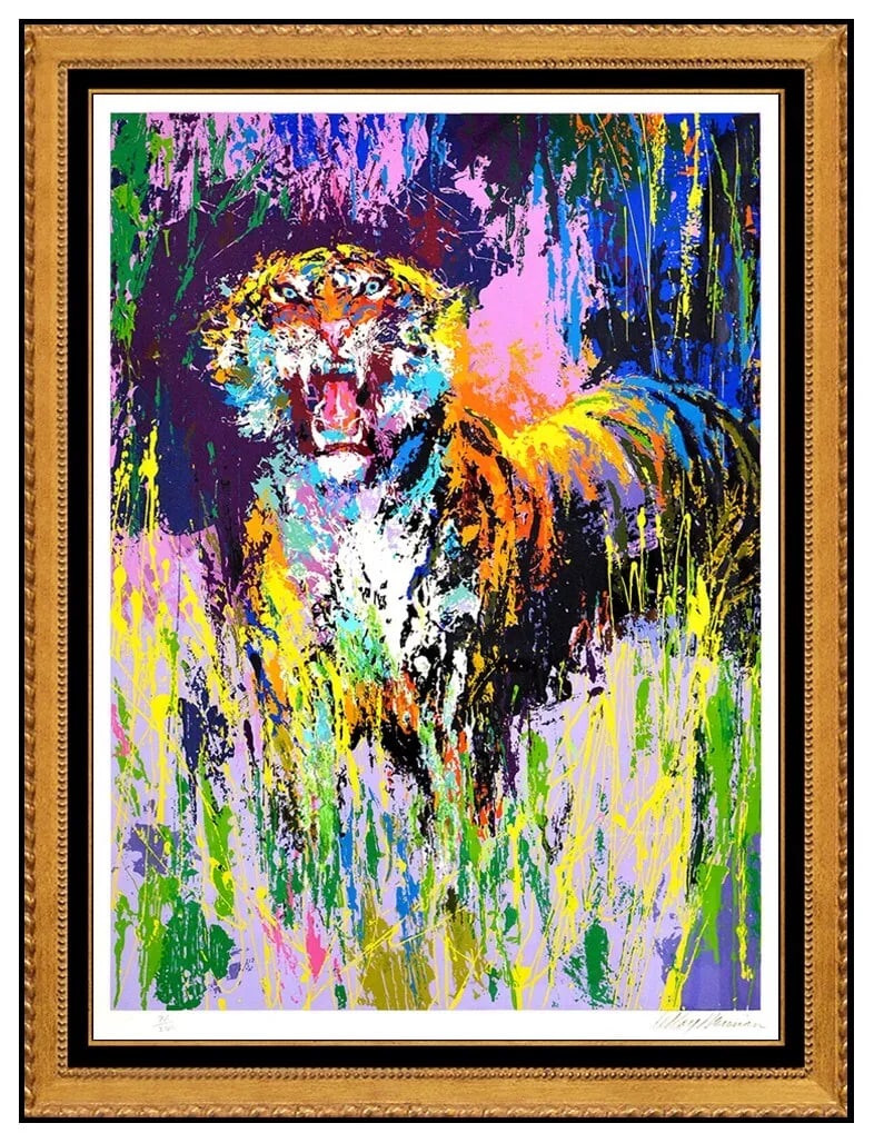 Leroy Neiman Bengal Tiger Large Color Serigraph Hand Signed Big Cat Framed Art (1 of 6)