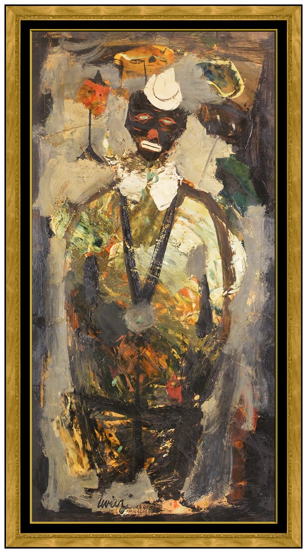 Charles Levier Original Oil Painting On Board Signed Figure Portrait Framed Art: This lot includes:Gallery COA & free domestic shipping (*insurance and international shipping for an additional charge)Artist: Charles LevierTitle: Triumphant JesterMedium: Oil Painting On Board Size: