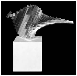 David Lee Brown Abstracts Sculpture I-71 Stainless Steel Signed Framed Artwork: This lot includes:Gallery COA & free domestic shipping (*insurance and international shipping for an additional charge)Artist: David Lee BrownTitle: I-71Medium: Stainless SteelSize: 14” x 8 &fra