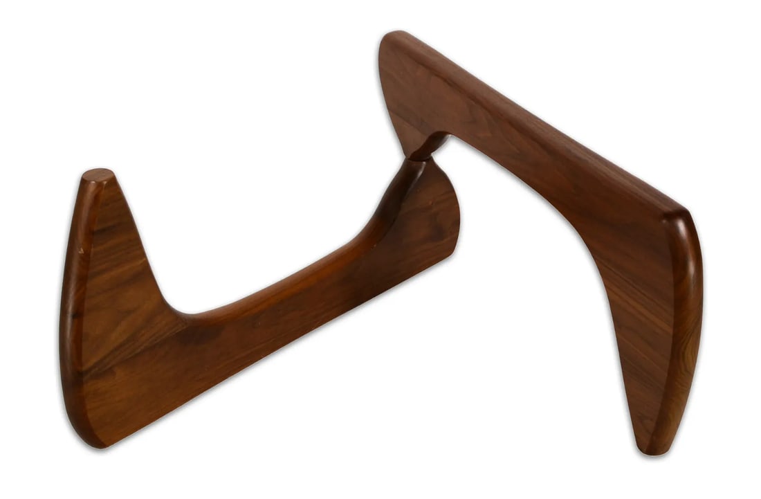 Isamu Noguchi Herman Miller Mid Century Vintage Walnut Glass Coffee Table Base (1 of 2)