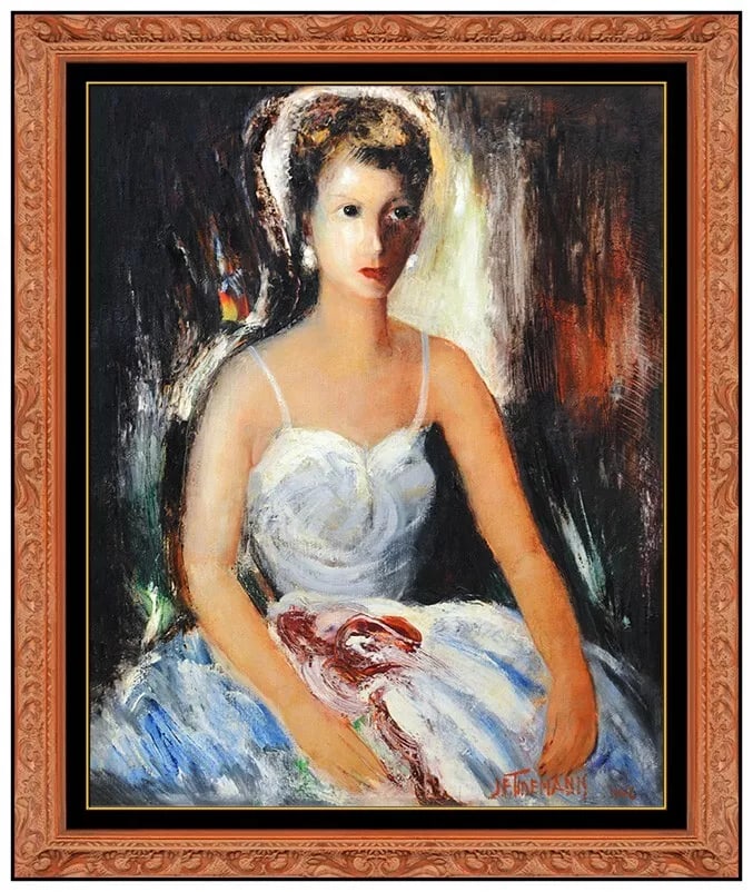 Janis Ferdinands Tidemanis Large Original Oil Painting on Canvas Signed Artwork (1 of 5)