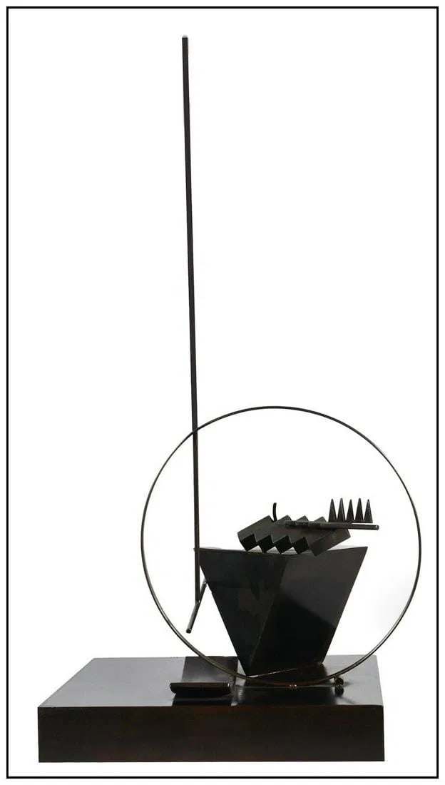 Fletcher Benton Original Painted Steel Sculpture Industrial Modern Signed Art (1 of 5)
