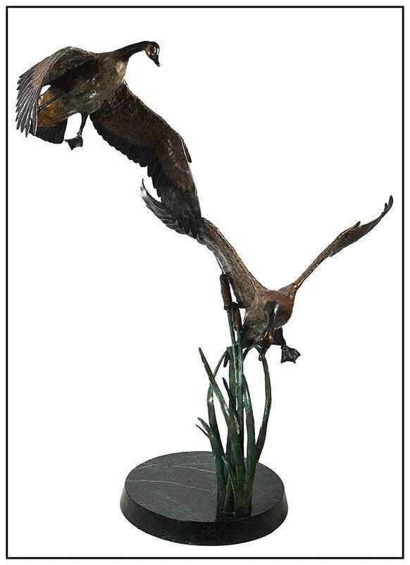 Christopher Smith Large Bronze Sculpture Resting Waters Geese (1 of 7)
