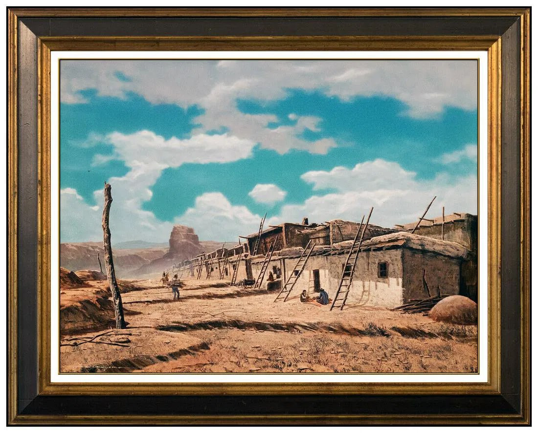 Frank Magsino Original Oil Painting on Board Signed Western Landscape Framed (1 of 4)