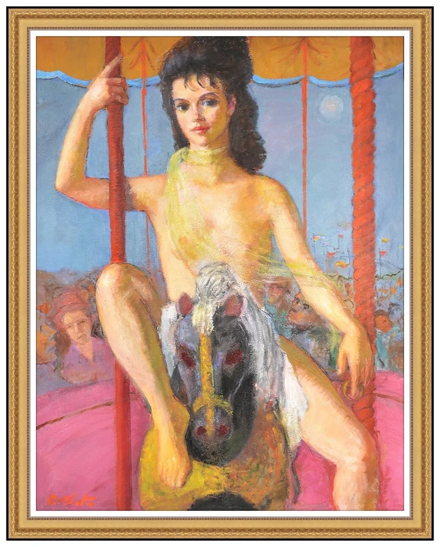 Constantin Chatov Large Original Oil Painting On Canvas Figure Signed Framed Art (1 of 5)