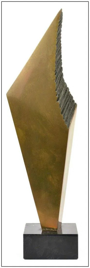 Tom Bennett Full Round Contemporary Abstract Bronze Sculpture Signed Artwork Tom: This lot includes:Gallery COA & free domestic shipping (*insurance and international shipping for an additional charge)Artist: Tom BennettTitle: Heat WaveMedium: BronzeSize: 18" x 5" x 5"Signed: bronz