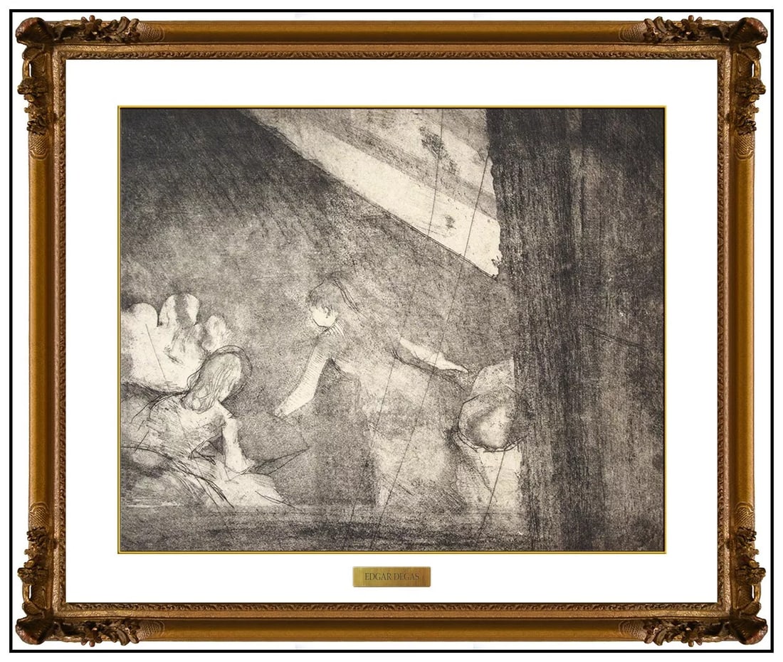 Edgar Degas Original Etching Aquatint Drypoint Aux Ambassadeurs Framed Artwork (1 of 6)