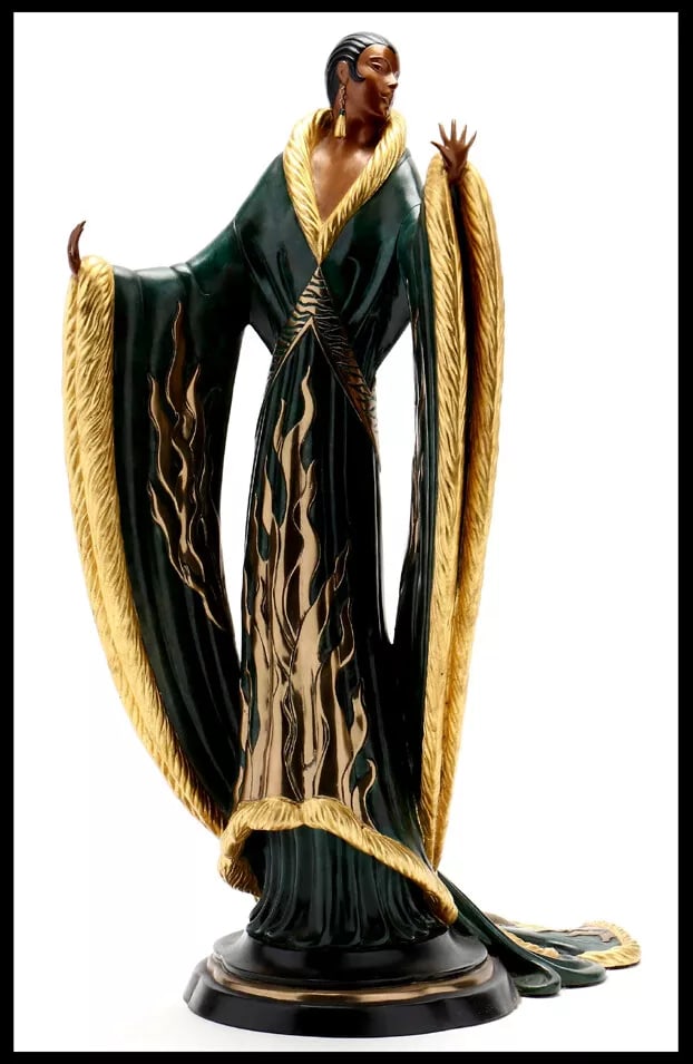Erte Signed Bronze Sculpture Femme De Luxe Original Romain De Tirtoff Art Large (1 of 4)
