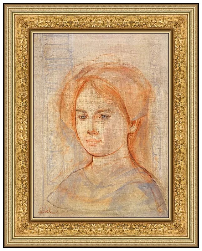 Edna Hibel Original Oil Painting on Board Female Portrait Signed Framed Art (1 of 5)