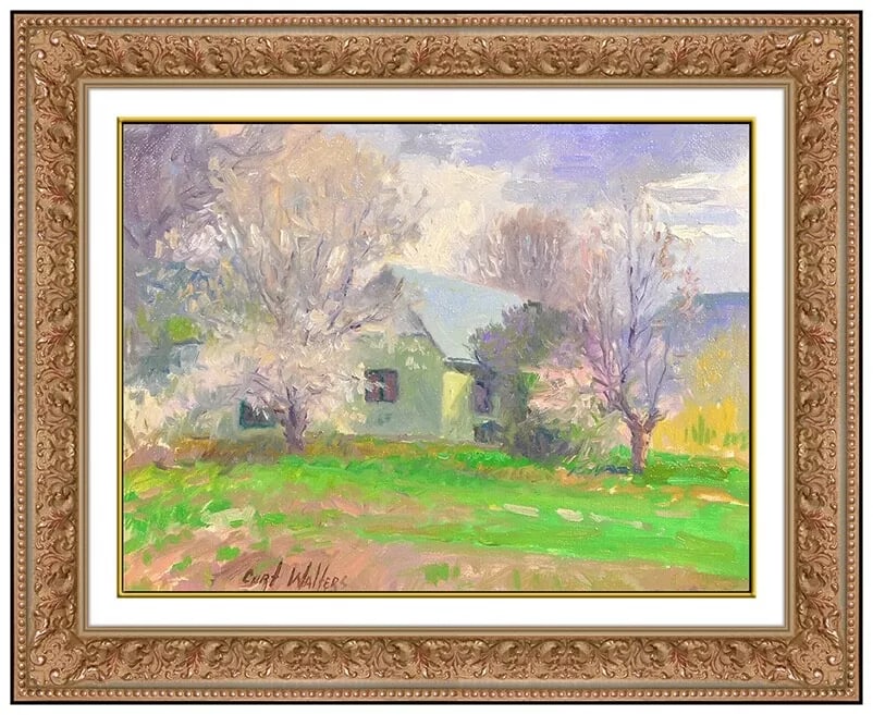 Curt Walters Original Oil Painting Tree Landscape Signed Framed Artwork (1 of 4)