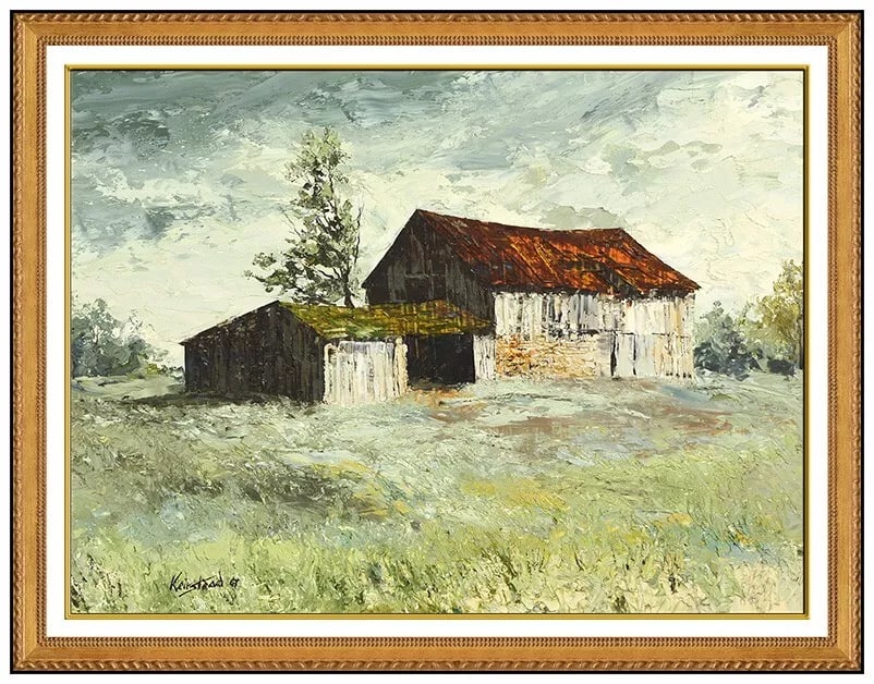 James Keirstead Original Oil Painting Landscape Barn Signed Framed Artwork (1 of 4)