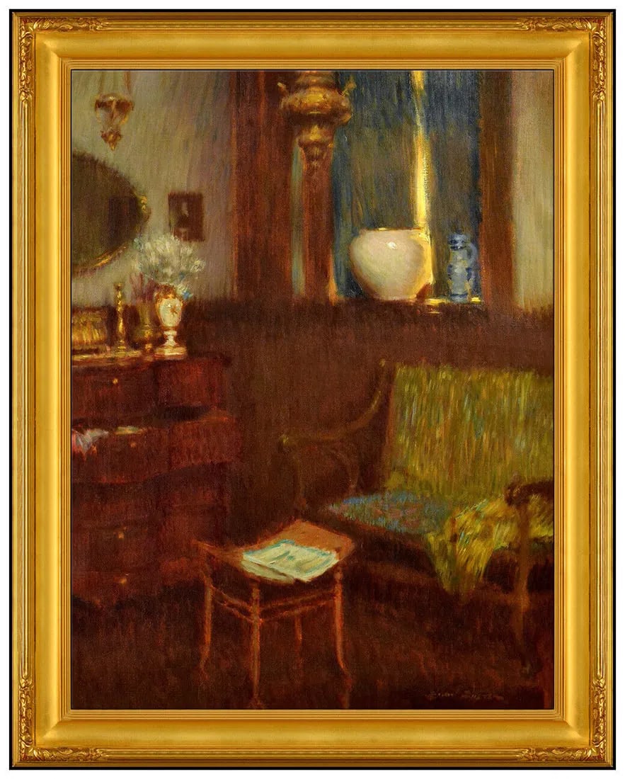 Edward Dufner Original Oil Painting On Canvas Signed Interior Still Life Artwork (1 of 4)