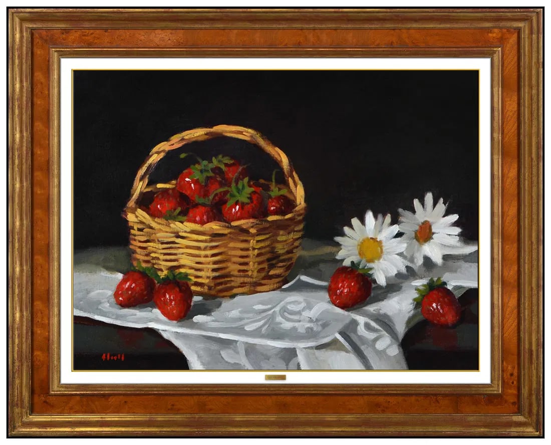 Gregory Hull Oil On Canvas Still Life Signed Framed Artwork Original (1 of 6)