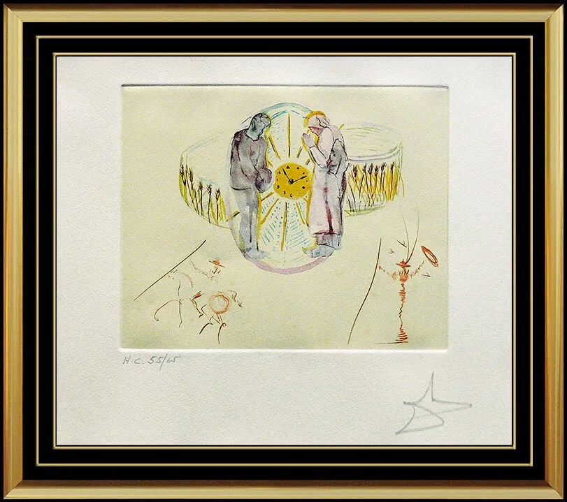 Salvador Dali Color Etching Hand Signed Cycles Of Life Surreal Art Original (1 of 5)