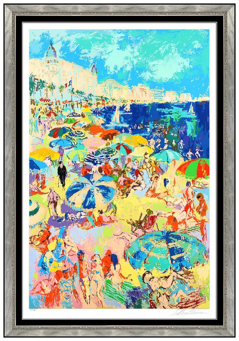 Leroy Neiman Beach At Cannes Serigraph Print Signed Framed Original (1 of 6)