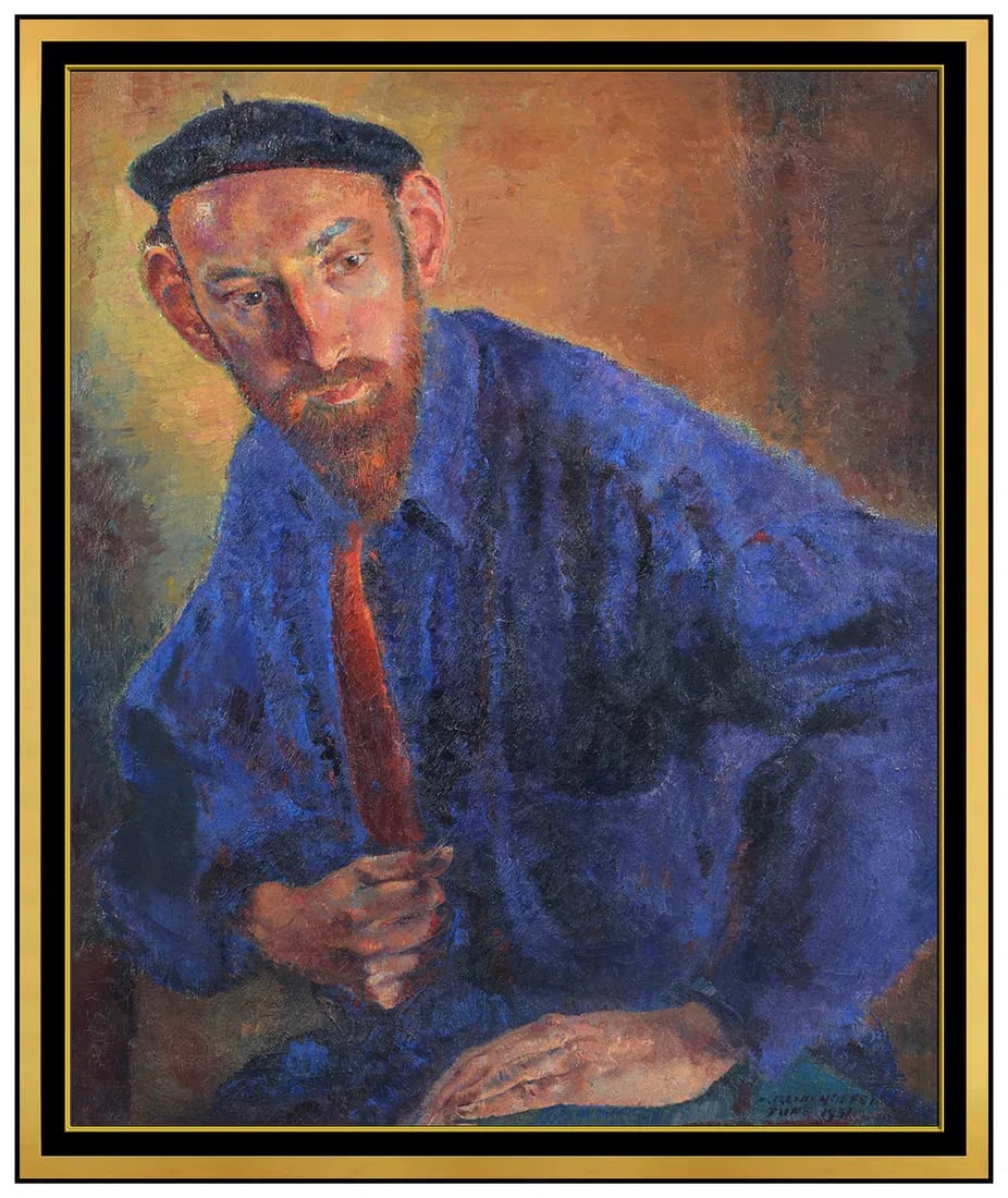 Clara Klinghoffer Original Oil Painting On Canvas Signed Portrait Framed Artwork (1 of 5)