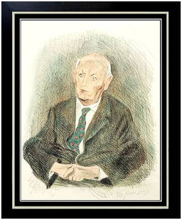 Raphael Soyer Original Signed Isaac Singer Gentleman from Cracow Deluxe Framed Artwork: This lot includes:Gallery COA & free domestic shipping (*insurance and international shipping for an additional charge)Artist: Raphael SoyerTitle: The Gentleman From CracowMedium: LithographSize: 26x2