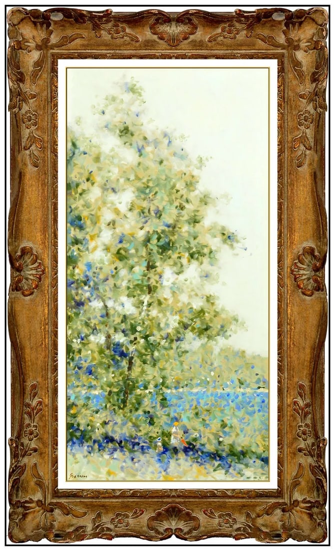 Andre Gisson Original Signed French Landscape Oil Painting on Canvas Framed (1 of 4)