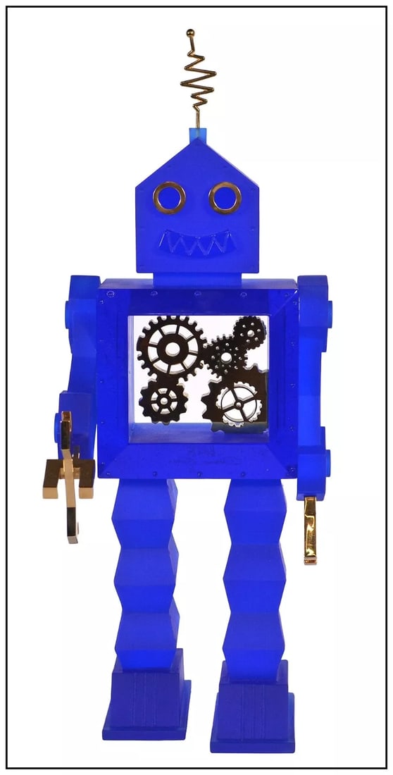 Kriki Daum Studios Original Signed Glass Sculpture Daumont 163 Robot Crystal Artwork (1 of 4)