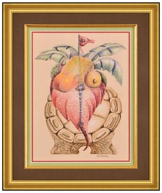 Irene Sierra Carreno Original Signed Surreal Watercolor Animal Art