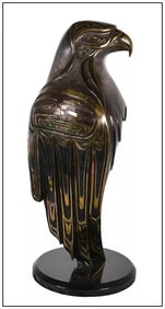 Arlene Jo Mickelson Original Signed Bronze Sculpture Eagle Spirit Art