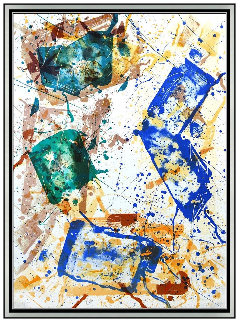 Sam Francis Large Original Signed Lithograph Abstract Framed Art (1 of 6)