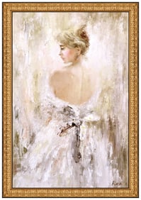 Rasa Musteikiene Kluonius Large Original Signed Portrait on Canvas Art