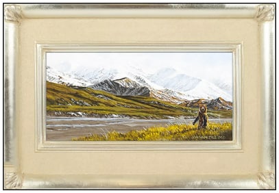Jon Van Zyle Original Signed Oil Western Landscape on Board Wildlife Art