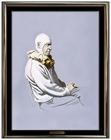 Robert Vickrey Original Signed Egg Tempera Clown Portrait Realism Framed Art
