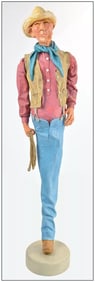 Ray Kobald Original Signed Hand-Painted Resin Sculpture Cowboy Portrait Art