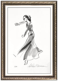 Leroy Neiman Original Signed Lithograph Martha Graham Dancer Portrait Art