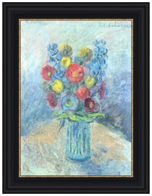 Robin Christian Anderson Original Signed Oil Flower on Board Framed Art