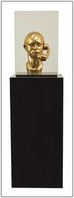 Clive Barker Original Signed Bronze Head of Francis Bacon Sculpture Art