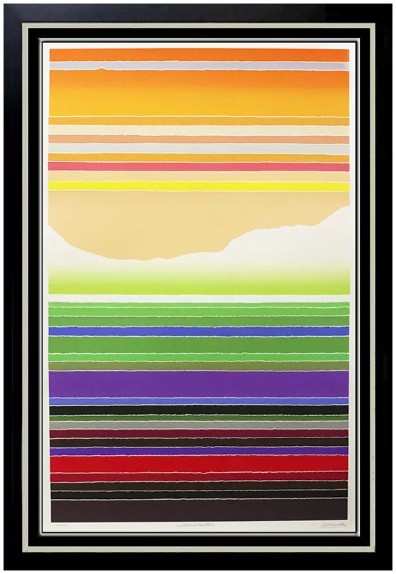 Arthur Secunda Large Original Signed Serigraph Abstract Framed Art: This lot includes:Gallery COA & free domestic shipping (*insurance and international shipping for an additional charge)Artist: Arthur SecundaTitle: SADDLEBACK MOUNTAINMedium: SerigraphSize: 42" x 28"F