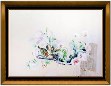 Hobson Pittman Original Signed Pastel Still Life Floral Framed Art