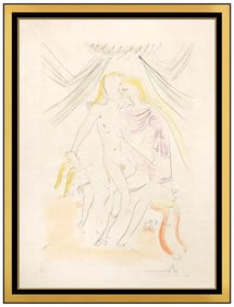 Salvador Dali Original Signed Etching Venus Mars et Cupidon Framed Surreal Art
