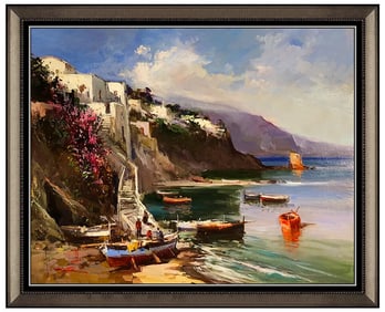 Claudio Simonetti Original Signed Oil Landscape on Board Framed Art