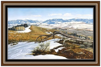 Mel Melvin Dobson Original Signed Oil Western Landscape on Canvas Art