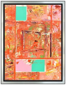 Dick Wray Original Signed Abstract Oil Painting on Canvas Framed Authentic Art