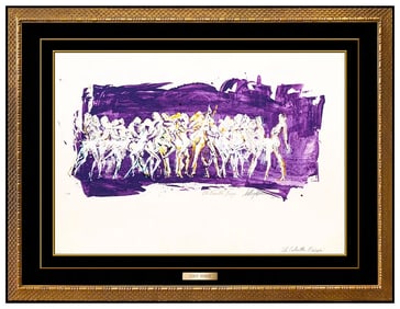 Leroy Neiman Original Signed Oil Painting on Board Large Oh Calcutta Broadway Women Art