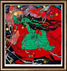 Jiang Tie Feng Emerald Lady Large Serigraph Hand-Signed Bronze Sculpture Artwork