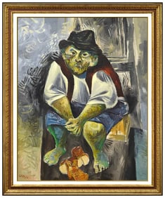 William Gropper Original Signed Oil Painting on Canvas Framed Artwork Large