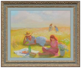 Betty Warren Original Signed Oil Portrait Landscape Painting on Board Framed Art