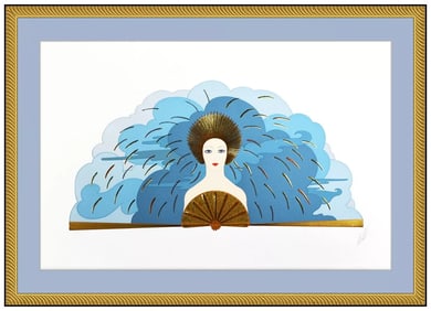 Erte Embossed Color Serigraph The Storm Hand-Signed Ballet Set Design Painting Framed Art
