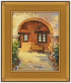 Dan Goozee Original Signed Oil Architecture Painting on Board Framed Art