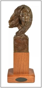 Harry Jackson Native American Bronze Sculpture In The Wind Signed