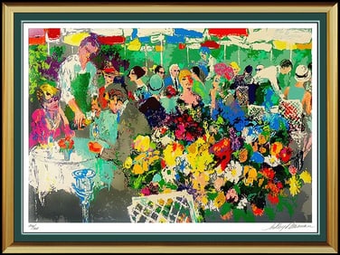 Leroy Neiman Bistro Garden Serigraph Hand Signed Large
