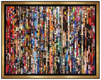 Robert Swedroe Mixed Media Collage on Board Signed Large
